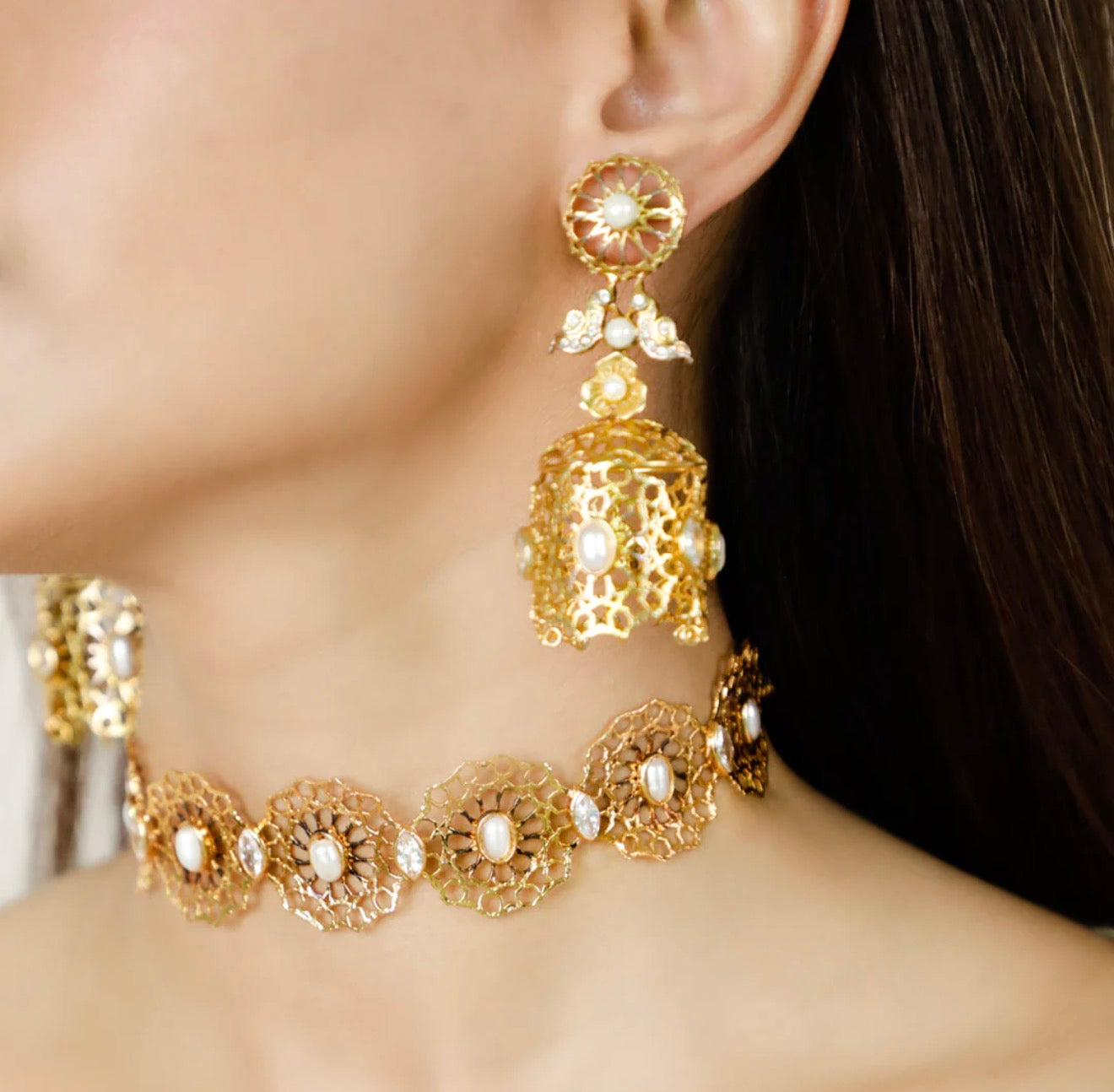 Aster Choker & Earrings (Complete Set)